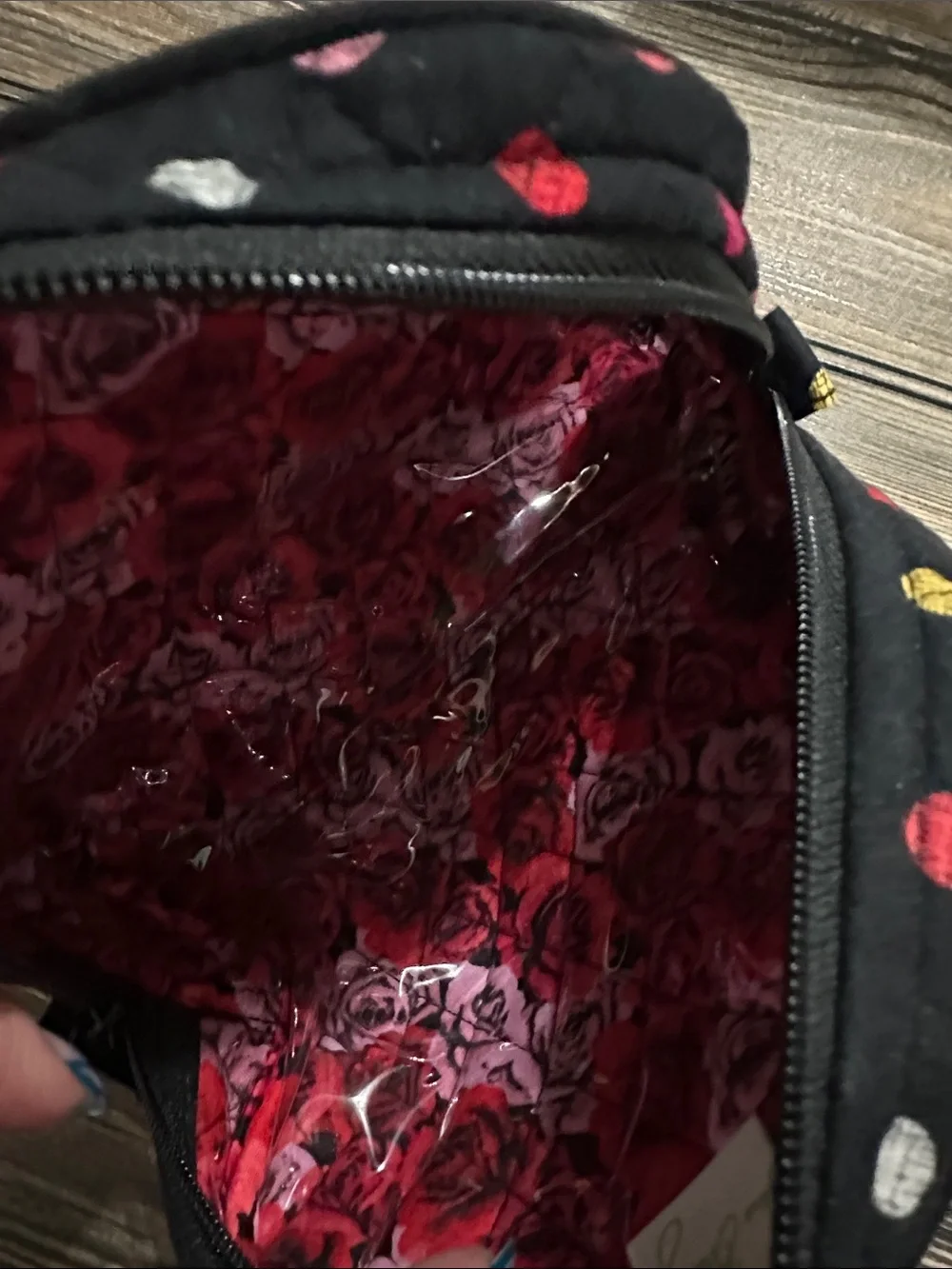 Vera Bradley Black Quilted Polka Dot Kids Pouch Trio